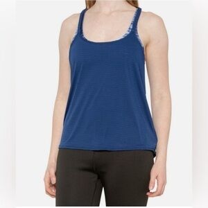 Prana Ainsley Tankini Belize Layered Tank Bra Women Size Small Blue Activewear